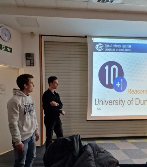 Študenta iz Univerze Dunaújváros (Madžarska), Bence Bucsi in Alex Ledneczki sta predstavila svojo fakulteto.