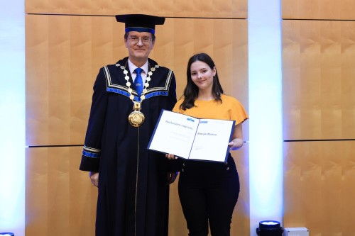 rektor UM in Manja Obreza