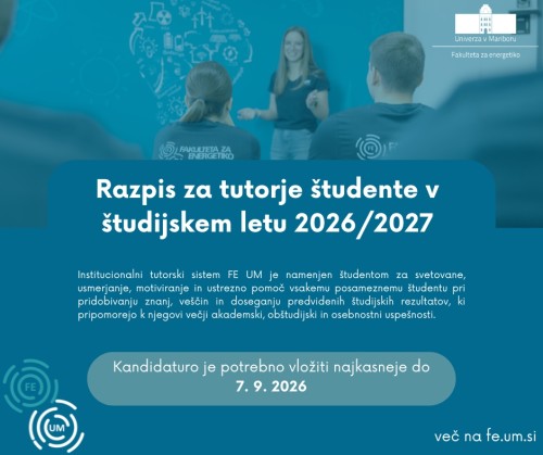 Razpis za tutorje
